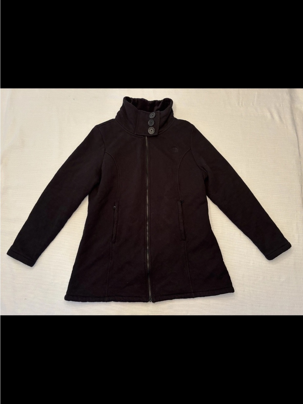 The North Face Women’s XL Caroluna Quilted Jacket Fleece Black Full Zip Coat